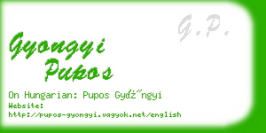 gyongyi pupos business card